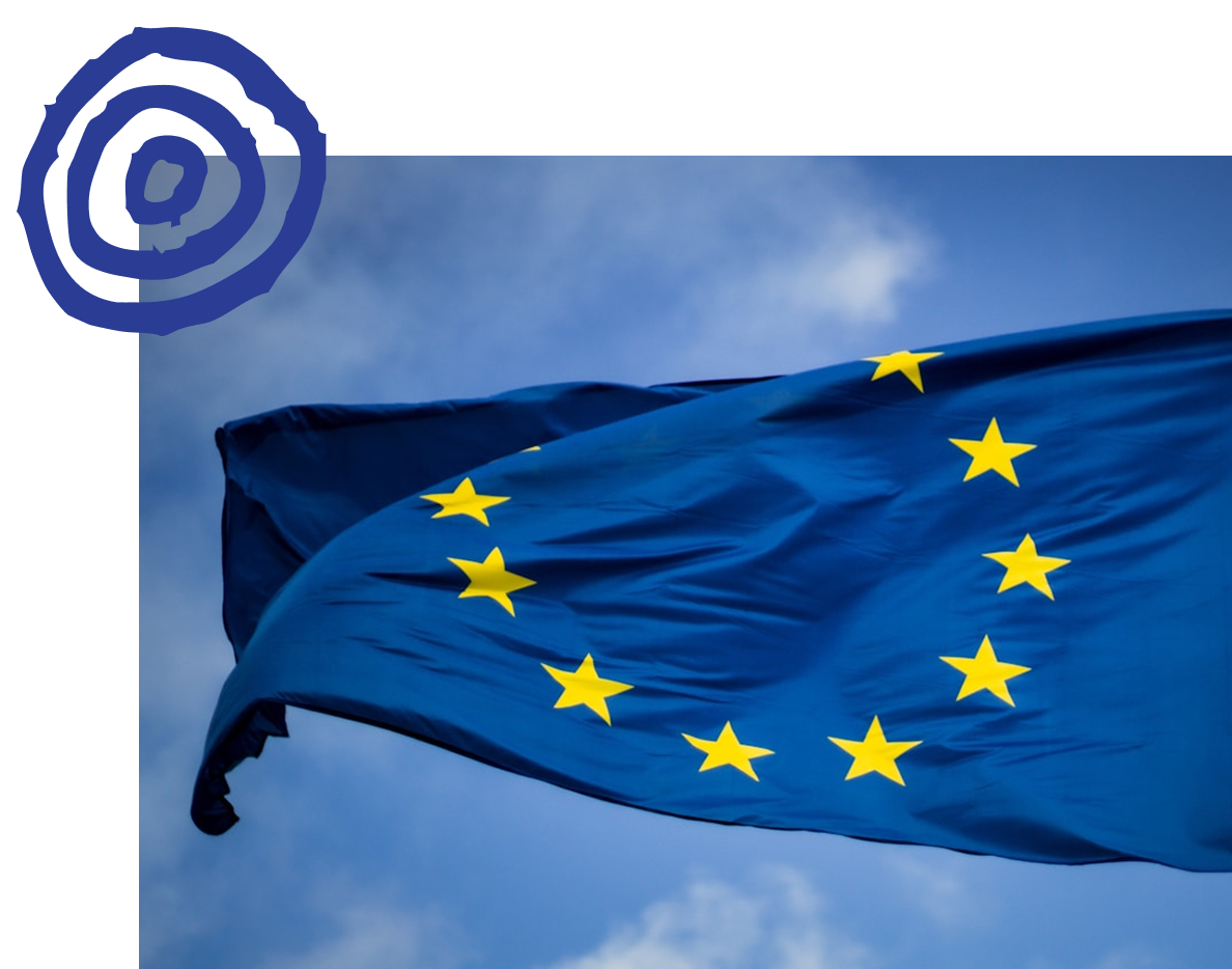 Bandera de la Unión Europea ondeando